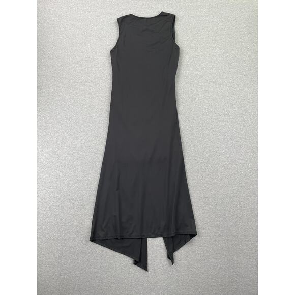 Collective Concepts Dress Size S Black Ruched Sleeveless Stretchy Bodycon Midi - Picture 4 of 14